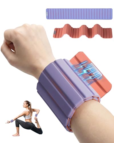 Pesas para Muñeca y Tobillo, [Potente Atracción Magnética] [2x 0,5kg] Spopal Ajustables Silicona Tobilleras y Lastres, No se Agrietará, Tobillos y Muñecas para Yoga, Pilates, Natación-Morado y Naranja