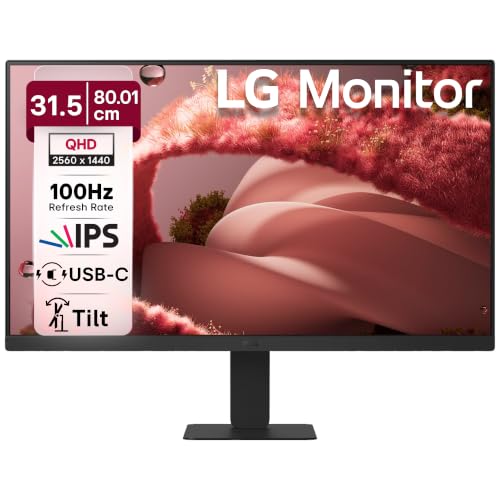 LG 32U631A 80.01cm (32 Inch) QHD (2560x1440) IPS Monitor, sRGB 99% (Typ.), HDR10, USB-C with 15W PD, HDMI, 3 Side Virtual Borderless, Anti-Glare, Reader Mode, Flicker Safe, Slim Stand, HP Out, Black