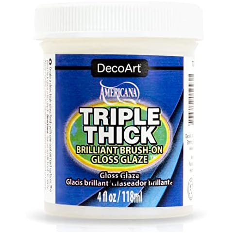 Barniz Triple Thick Brilliant Brush-On Gloss Glaze 4oz de Deco Art Cover
