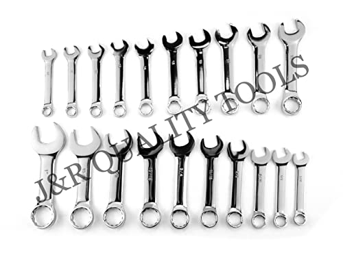 VCT 20 PC SAE STANDARD AND MM METRIC SIZE SIZED SHORT LENGTH END STUBBY WRENCH SET 7/16\" to 1\" and 10mm to 19mm - Thumbnail 3
