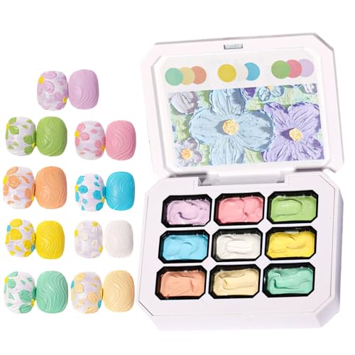 Zasdvn Pintura en Gel   Esmalte de Uñas en Gel | Paleta De Pegamento Artístico De 9 Colores Para Escultura Dibujo Modelado Decoración Manicura Salón Hogar Mujeres