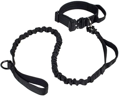 AZIEBAY大型犬用リーシュと首輪セット、高密度織りナイロン弾性素材で作られ、ベルクロデザインで、素早く簡単に着脱でき、快適に着用できます。ペット用品。