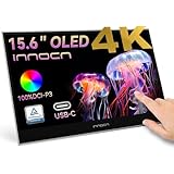INNOCN 15.6' Portable Monitor OLED Touch Second Screen for Photo Editing with 4K, 100% DCI-P3, 100000:1, 10Bits, USB C External Monitor for Laptop,PC, Phone,Consoles, Brown, PU15 Pre C6