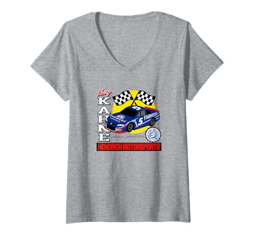 Womens Kasey Kahne Car 5 Hendrick Motorsports Licensed V-Neck T-Shirt