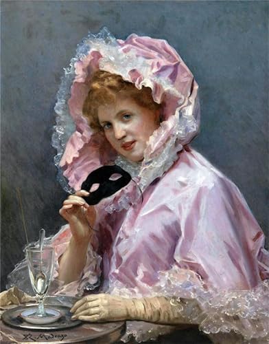 Pintura famosa Giovane donna con maschera cuadro impresión lienzo 60x90