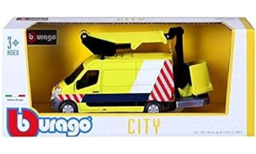 Bburago - City - Véhicules d'intervention - Renault Master avec Plateforme - Voiture Miniature à l'échelle 1:48 - Jouet pour Enfant - à Collectionner dès 3 Ans