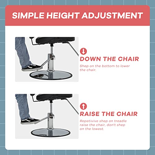 Hcy Barber Chair,Salon Chair For Hair Stylist Swivel Styling Chair Heavy Duty Hydraulic Pump Adjustable For Beauty Hair Salon Spa Shampoo(Black) Hy-Bs-3W-Black #TOP3