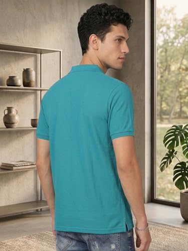 Image of Lux Cozi Men's Half Sleeve Soild Casual Regular Fit T-Shirt with Chest Pocket | Polo Tshirt for Men