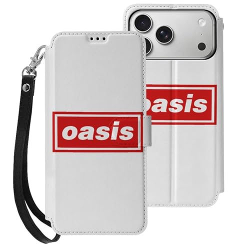 iPhone17ProMax用ケース 手帳型 オアシス OASIS バンド スマホケース ストラップ付き 財布型 アイフォン17ProMax用ケース おしゃれ 軽量 背面 携帯カバー カード収納 スタンド機能 PUレザー 耐衝撃