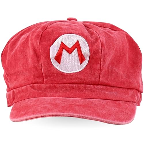 Image of Armycrew Mario Luigi Pigment Dyed Newsboy Style Cosplay Costume Hat