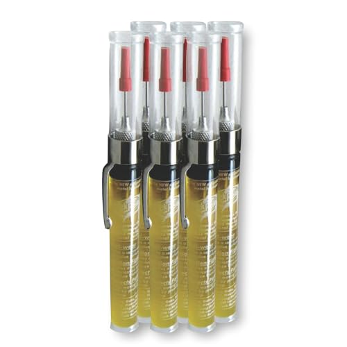 Bundle of 6 Quick Release Oil Refillable ¼ oz Pen Precision Oilers. Cleans, Lubes, Protects.