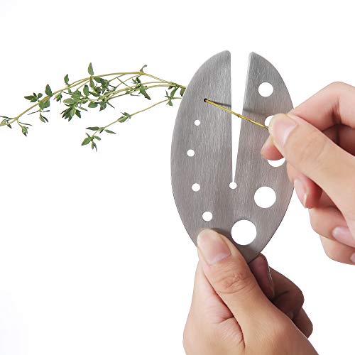 Herb Stripper Tool, Stainless Steel Herb Leaf Zipper for Kal...