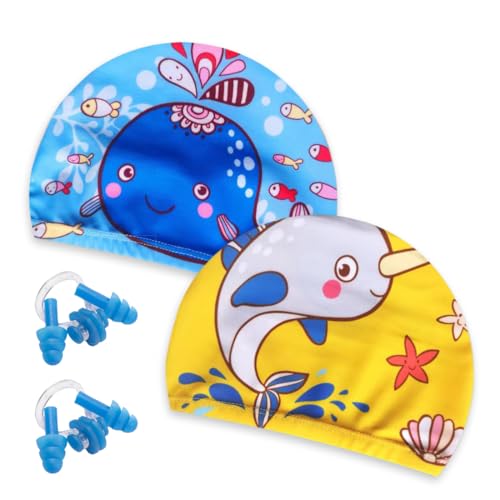 KEQAR Cuffia Nuoto per Bambino, Giallo e Blu