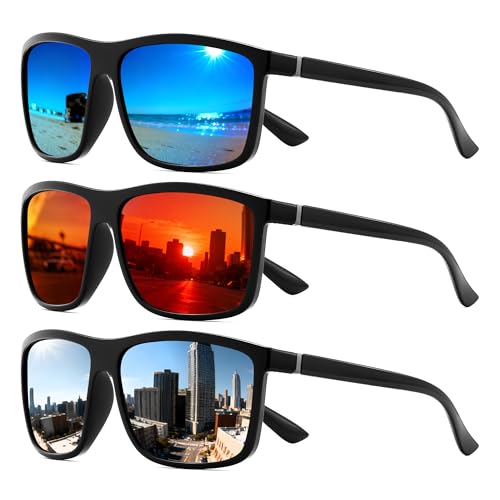 FEISEDY Polarized Sunglasses For Men Square Lightweight Frame Rectangular UV400 Protection B0322