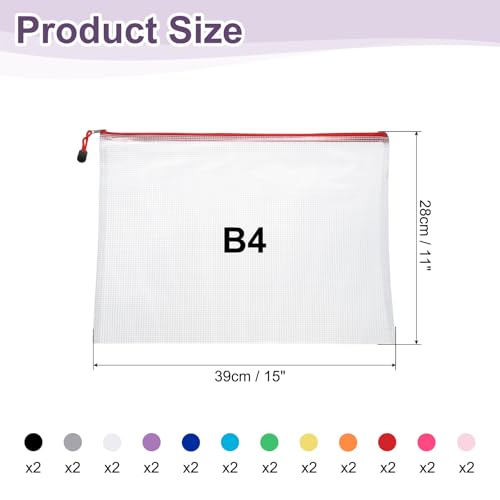 Bolsas de malla con cremallera B4 de plástico transparente contra carpetas rotas e inundadas 2