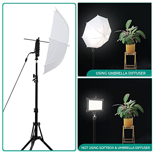2 Packs Led Video Light,Photography Studio Light With Umbrella Diffuser Photography Lighting Kit ​3500-5500K/Dimming Range 1-100% For Studio, Photography, Portrait & Product Shooting #TOP2