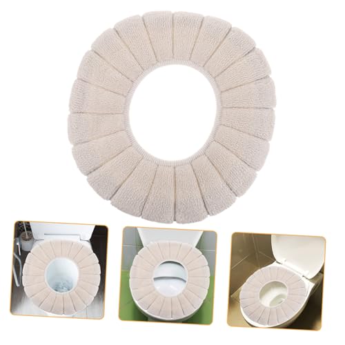NULYLU Soft Washable Toilet Seat Pads O-shaped Warm Polyester Cover Reusable Random Style