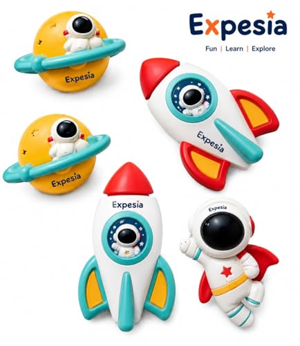 Image of EXPESIA Space Painting Kit for Kids, DIY Ceramic Paint Set, Rocket, Astronaut and Planet Figures, Arts and Crafts, Ages 3 Plus
