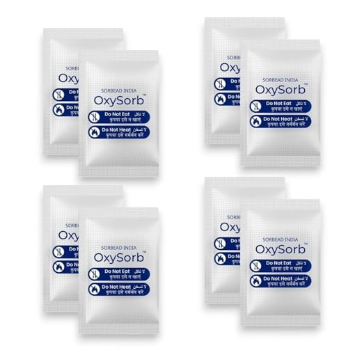 Image of OXYSORB Oxygen Absorbers for Longer Shelflife and Freshness of Food (Pack of 50) Works in Mylar Bags, Mason Jars, and Vacuum Bags for Bulk Packaging with indicator and vacuum packed. (OXYSORB 10CC)