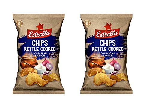 Estrella Patatas fritas (Crema agria y sabor a cebolla) 120 g - Pack de 2