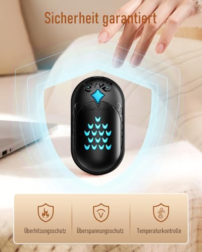 KENNEAS Handwärmer Elektrisch 2 Set Taschenwärmer Powerbank USB Wiederverwendbar Aufladbar Outdoor Camping Heizung Geschenke für Männer Frauen Kinder im Winter