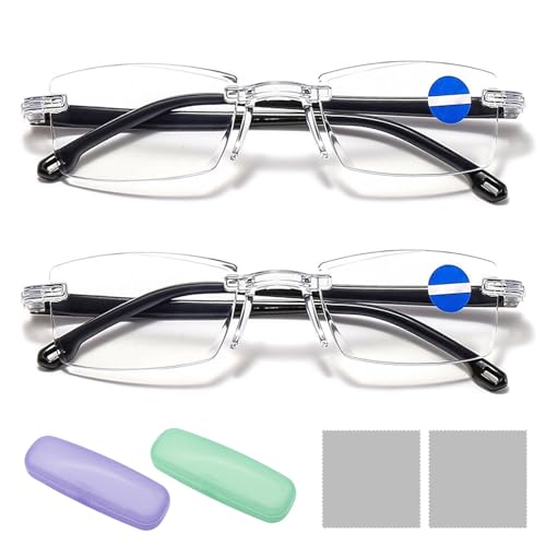 MINGJAY Intelligente Zoom Brille Automatische Fokuseinstellung 2 Stück Autozoom Lesebrille Anti Blaulicht Lesehilfe Intelligente Brille Lesebrille Herren Mit Blaulichtfilter für Nah und Fernsicht
