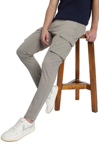 Image of Dennis Lingo Mens Cotton Lycra Mid Rise Relaxed Fit Solid Trousers