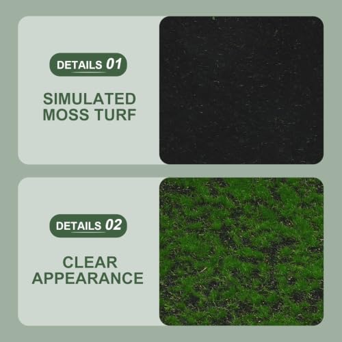 Alfombra de césped artificial de musgo verde Mikikit tapete cuadrado decorativo 4