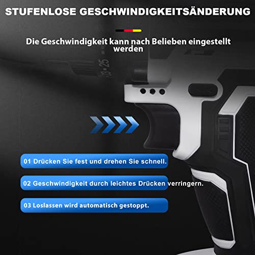 21-V-Akku-Bohrschrauber-Set Elektro-Schlagschrauber-Schraubendreher mit 2 1,5-AH-Akkus und Ladegerät, Akku-Bohrmaschine… – Bild 6