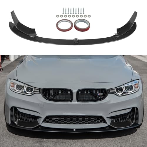 Front Bumper Lip Fit for F82 F83 M4 2015-2019,for F80 M3 2015-2018 Carbon Fiber Printing Front Bumper Spoiler Splitter ABS Front Splitter Bumper