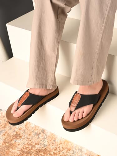 Image of Men's Cushioned Flip Flops | Soft Comfortable Thong Slippers for Everyday Wear | Lightweight Anti-Slip Casual Beach Sandals for Indoor Outdoor Use