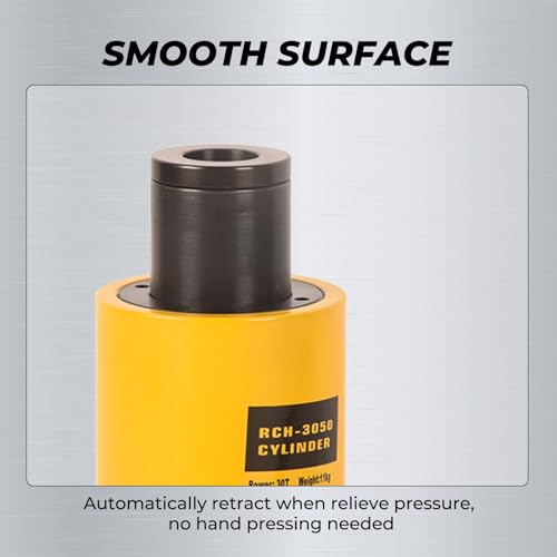 Image of 30T Hydraulic Cylinder Jack, 2 inch Stroke Single Acting Hollow Hydraulic Lifting Ram Cylinder RSC-3050 Automatically Porta Power Jack for Shipbuilding, Machinery, Construction