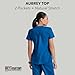 Grey's Anatomy Women's Two Pocket V-Neck Scrub Top with Shirring Back, New Royal, X-Large