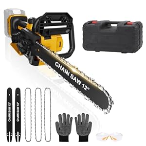 Accukettingzaag compatibel met Dewalt 20 V 18 V, 12 inch elektrische kettingzaag, takkenzaag, veiligheidsslot, automatische olie-accuzaag, handkettingzaag voor tuinscharen