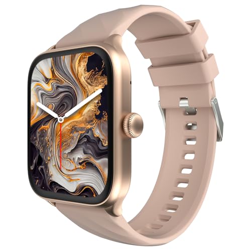 Image of CELLECOR E1 Flex 1.83 inch (46.48mm) HD Display Smart Watch, 500 Nits, 60Hz Refresh Rate, Bluetooth Calling, AI generated Watch Faces, 100+ Sports Modes, Health Suite, Voice Assistance (Golden-Pink)