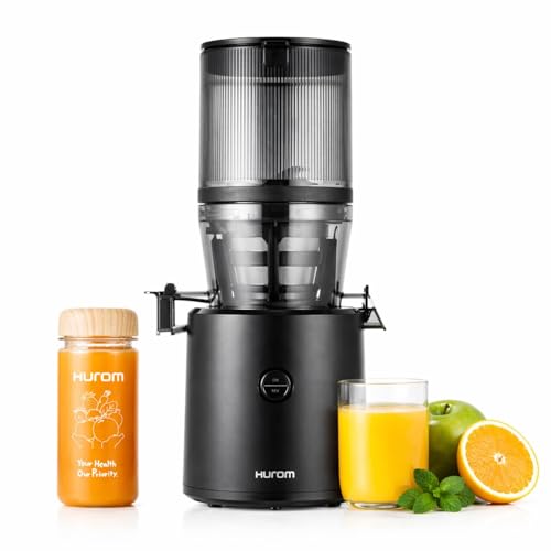 Image of Hurom H320 Slow Juicer, Matte Black | Ultra Low Pulp | Hands-Free | Hopper Fits Whole Produce | Ultra Quiet Motor | BPA Free | Easy Assembly | Cold Press Masticating Juicer, 15 Years Warranty