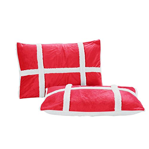 Elegant Comfort Micromink Stripe Lined Sherpa Comforter Set, Premium Down Alternative Micro-Suede 3-