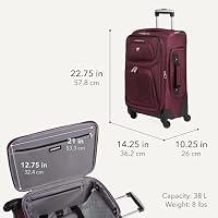 SwissGear Sion Softside Expandable Spinner Luggage Durable Lightweight Travel Suitcase, Merlot, Carry-On — image 2