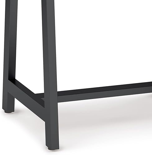Miniatura 260 de SIMPLIHOME Sawhorse - Mesita de noche de madera maciza de 24 pulgadas de ancho, moderna, industrial, color gris envejecido, para sala de estar y