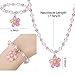 BGSHEMNI Girls Flower Jewelry Set - Toddler Dress up 5 Piece Pretend Plasy Toy Jewelry Box Set with Bead Necklace, Bracelet Ring and Hair Clips - Play Accessories - Ages 3+ Girl Birthday Gifts