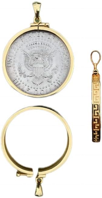 24-Karat Gold wrapped in Silver 50 Cent Border Screw Top 30 mm Coin Border，Coin NOT Included - Image 8