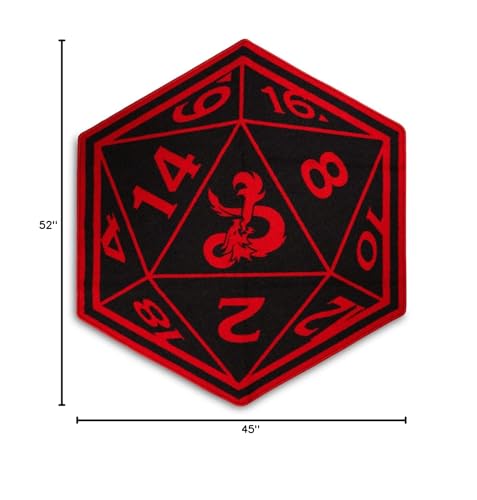 Tapete decorativo rojo D20 Dungeons & Dragons 132x114 cm miniatura 3