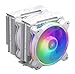 Cooler Master Hyper 622 Halo White Dual Tower CPU Air Cooler, 120 Halo² PWM Fan, Dual Loop ARGB, 6 Copper Heat Pipes, Nickel-Plated, 154mm Tall, AMD Ryzen AM5|AM4, Intel LGA 1851|1700|1200 Brackets