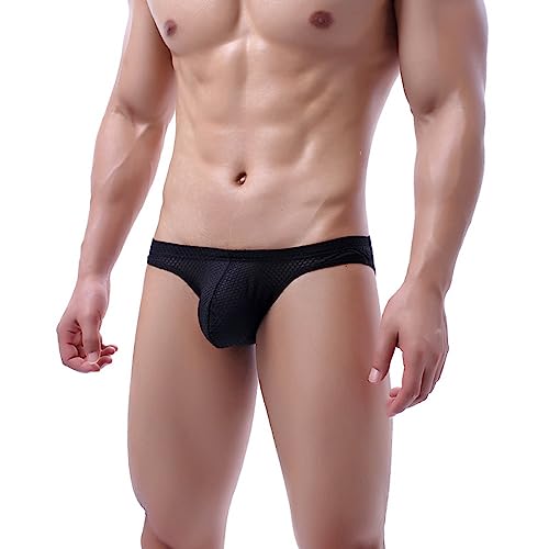 Men's Breathable Mesh Triangle Briefs Underwear Bulge Pouch Low Rise Bikini Briefs Underwear4