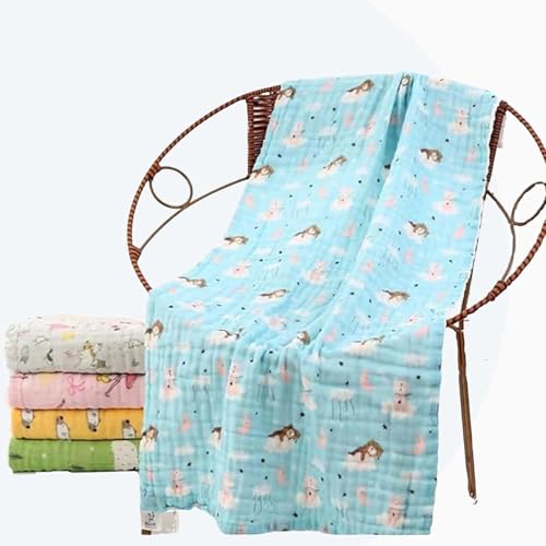 Image of Kassy Pop Printed 6 Layer Bamboo Muslin Blanket Cum Swaddling Towel for Baby, Toddlers | 70% Bamboo, 30% Cotton | AC Quilt, Multi-Purpose Blanket | 110cm x 110cm, Multicolor Print