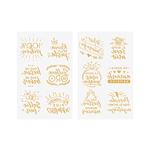 Mr. Wonderful Tatuajes temporales para Despedidas de Soltera geniales, Multicolor, Talla única