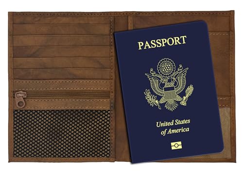 Antique Saddle RFID Genuine Leather Passport Wallet