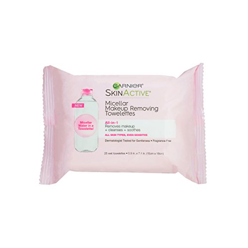 Garnier SkinActive Micellar Makeup Remover Wipes, All Skin Types, 25 ct.