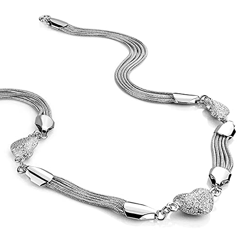 Ensemble de bijoux ras du cou argent avec pendentif cœur pour femme