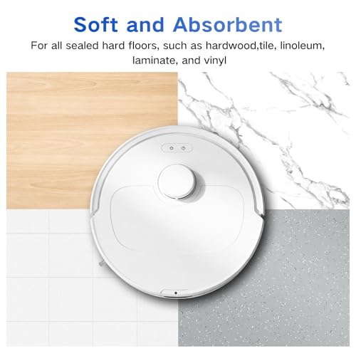 Image of VIEWALL 8 Pack Mop Cloths for Roborock Qrevo QV 35A /35S /S5V /Q Revo S /Pro | Master /Plus /Curv /S5X /Edge /S5A /QX Revo /Saros 10R /20 Series Vacuum Cleaner, Microfiber Washable Mop Pad Replacement Accessories